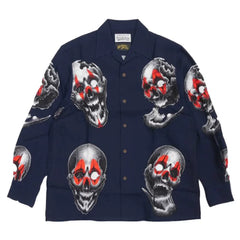 WACKO MARIA Check Open Collar Long Sleeve Shirt