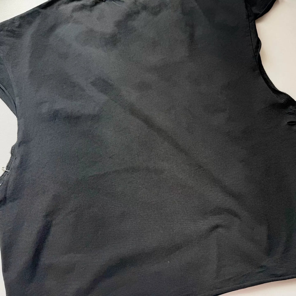 ERD Style Distressed Safety Pin Muscle Tee