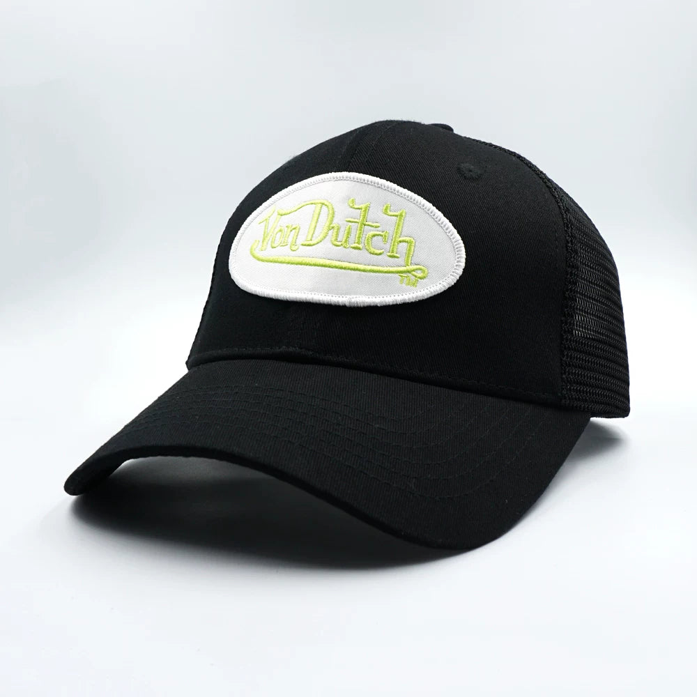 Von Dutch American Retro Contrast Patchwork Baseball Cap