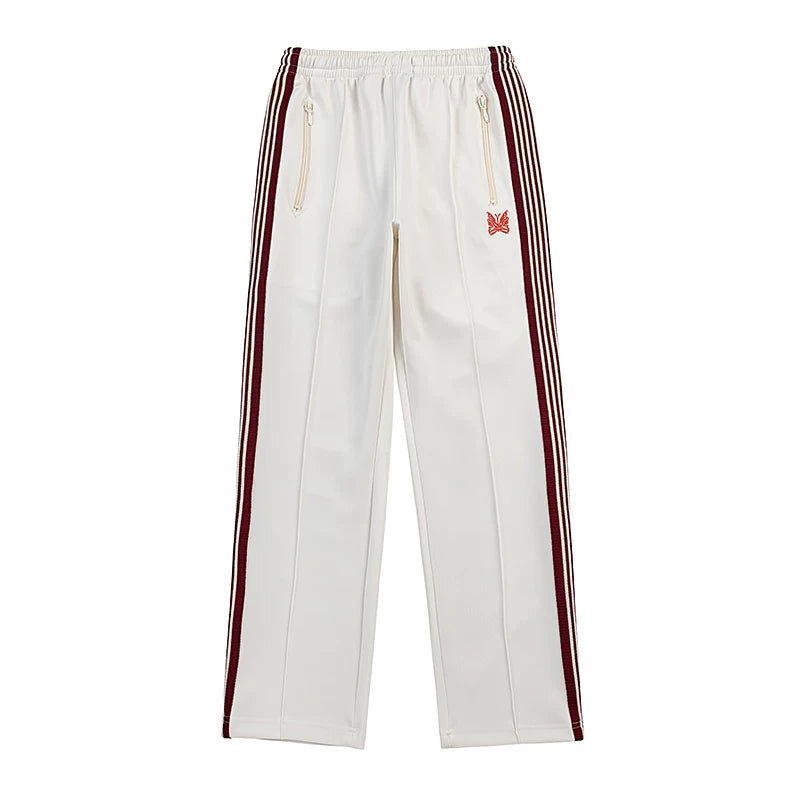 Needles Style Butterfly Embroidered Stripe Track Pants