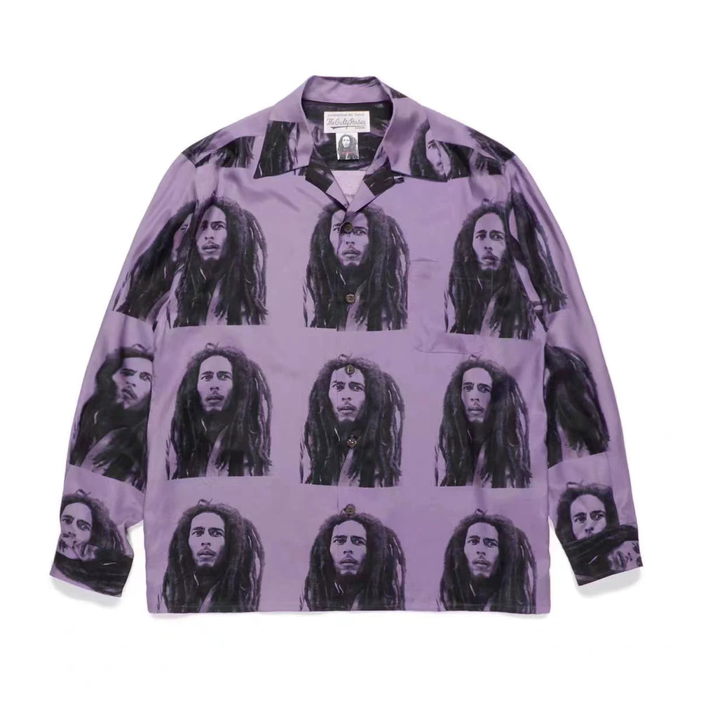 WACKO MARIA Check Open Collar Long Sleeve Shirt