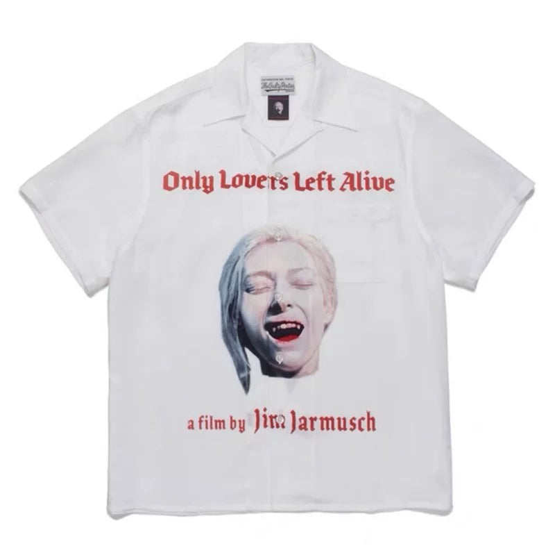 WACKO MARIA Style Vampire Horror Hawaiian Shirt