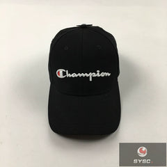 Champion Style Script Letter Embroidered Curved Baseball Cap