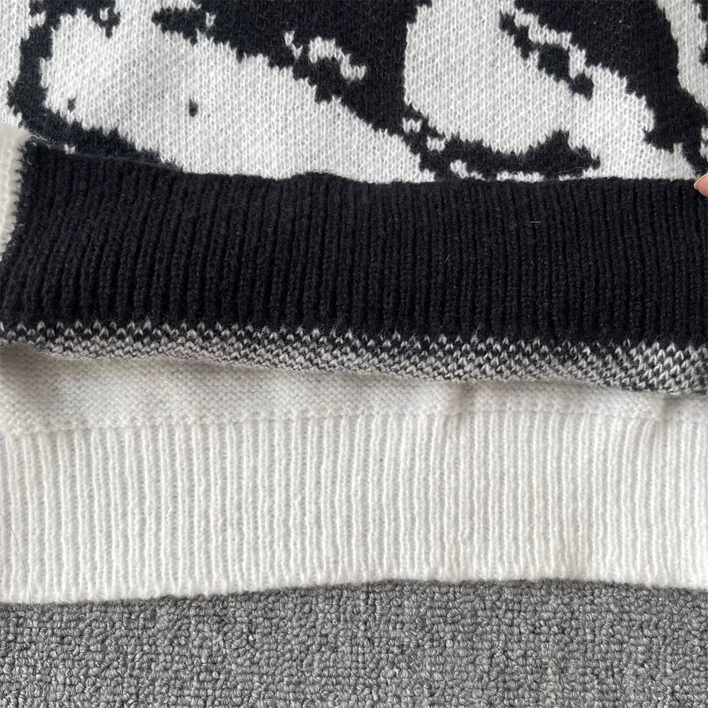 ERD melancholic rich second-generation Vintage Colorblock Portrait Knit Sweater