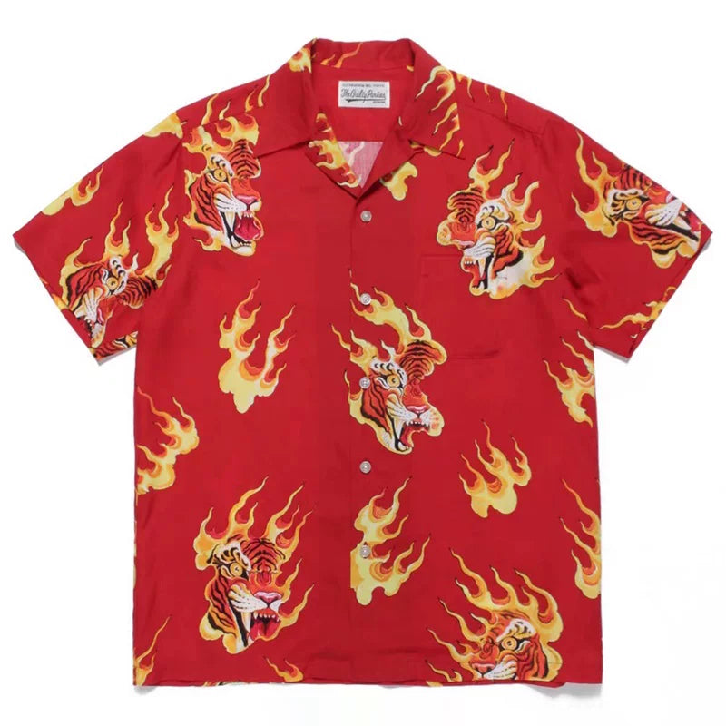 WACKO MARIA  Japanese Dragon Tiger Casual Shirt