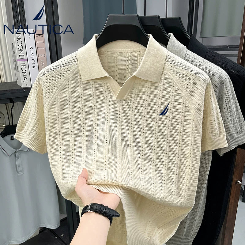 Nautica Nautica Style Knit Polo Heavyweight Cotton Shirt