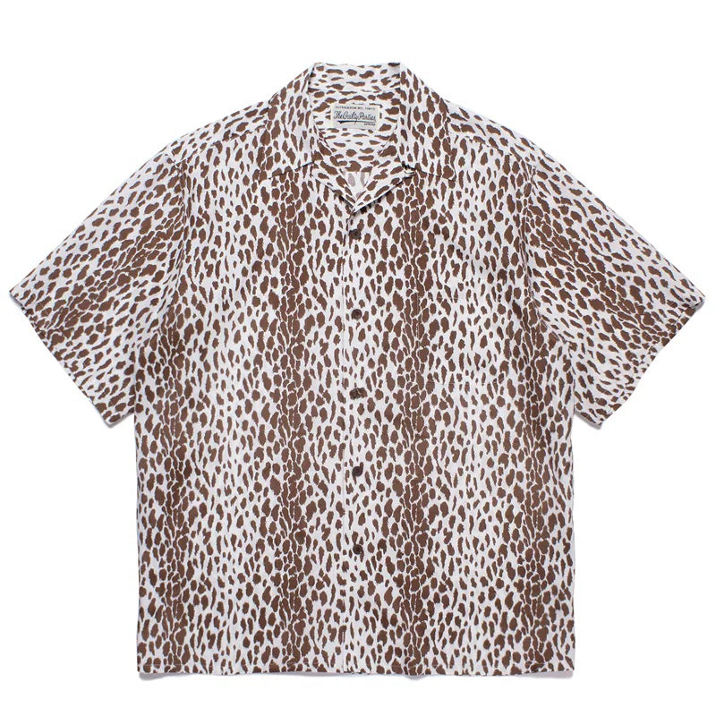 WACKO MARIA Style Leopard Print Hawaiian Shirt