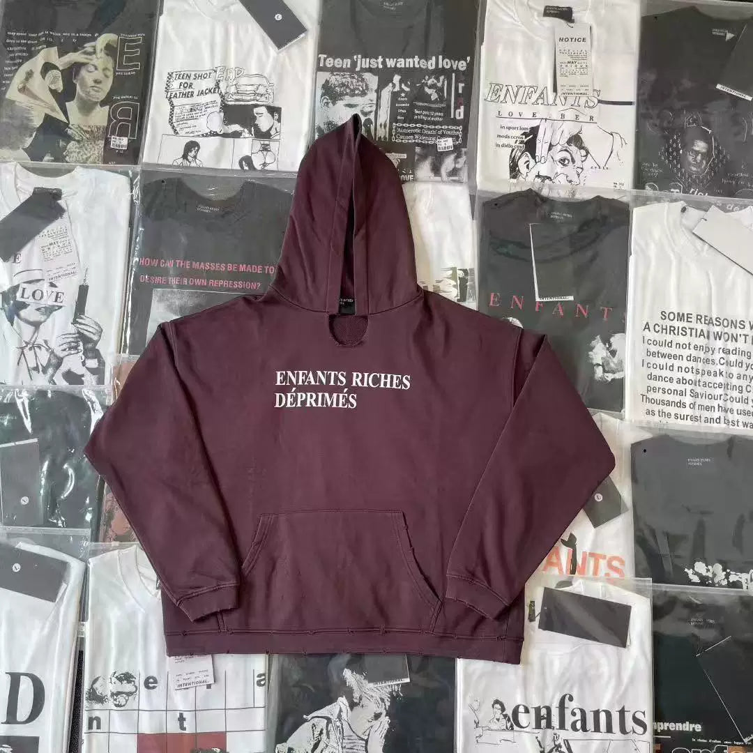 ERD melancholic Washed Fleece Oversized Graphic Hoodie