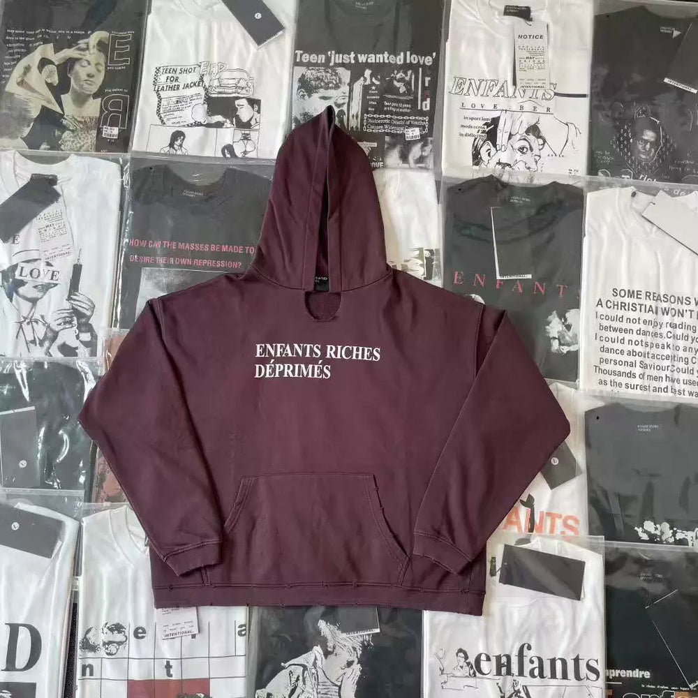 ERD melancholic Washed Fleece Oversized Graphic Hoodie