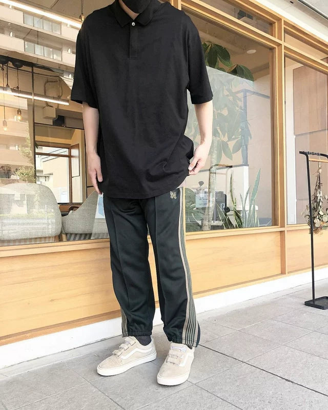 Needles Style Zipper Split Cuff Striped Track Pants