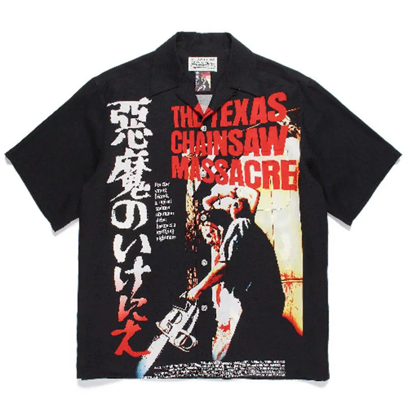 WACKO MARIA Chainsaw Horror Reggae Hawaiian Shirt