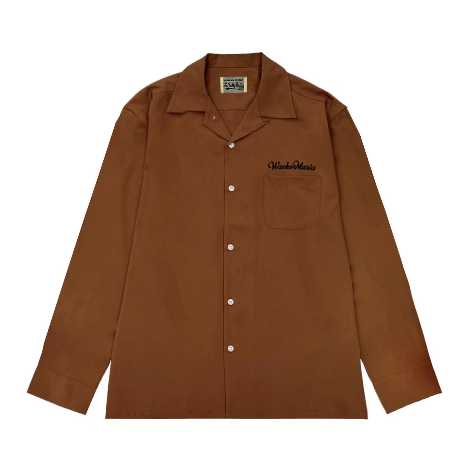 WACKO MARIA Check Open Collar Long Sleeve Shirt