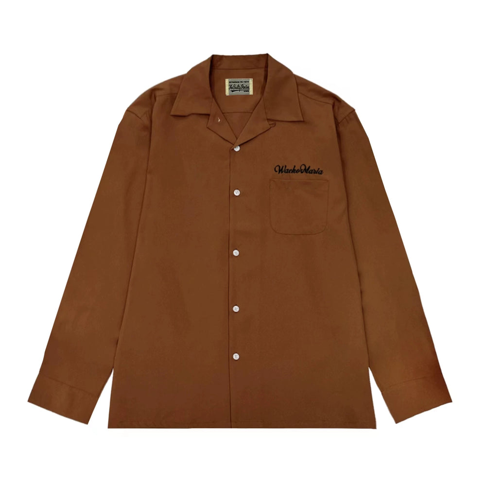 WACKO MARIA Check Open Collar Long Sleeve Shirt