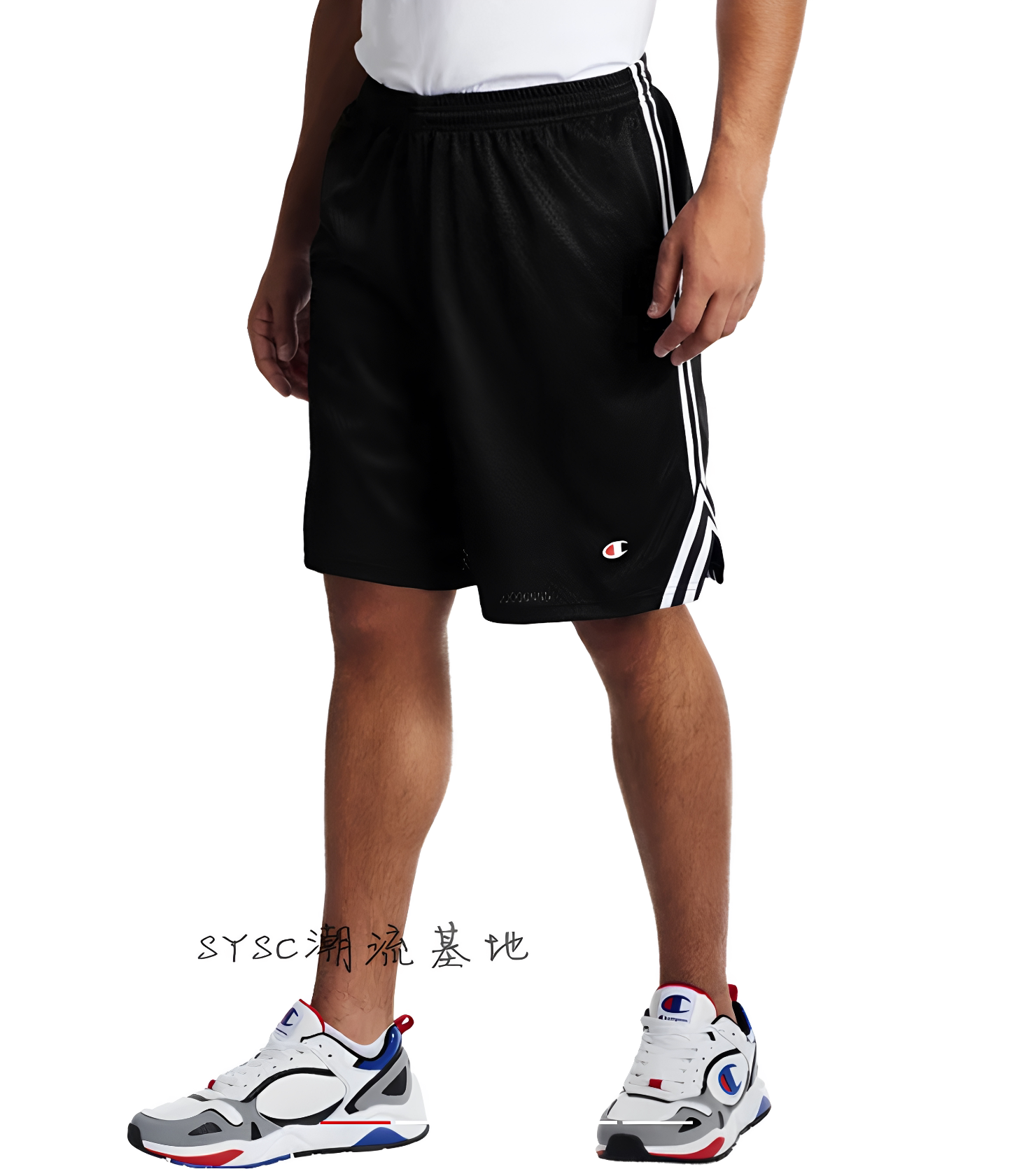 Champion Style Small C Logo Cotton Blend Shorts