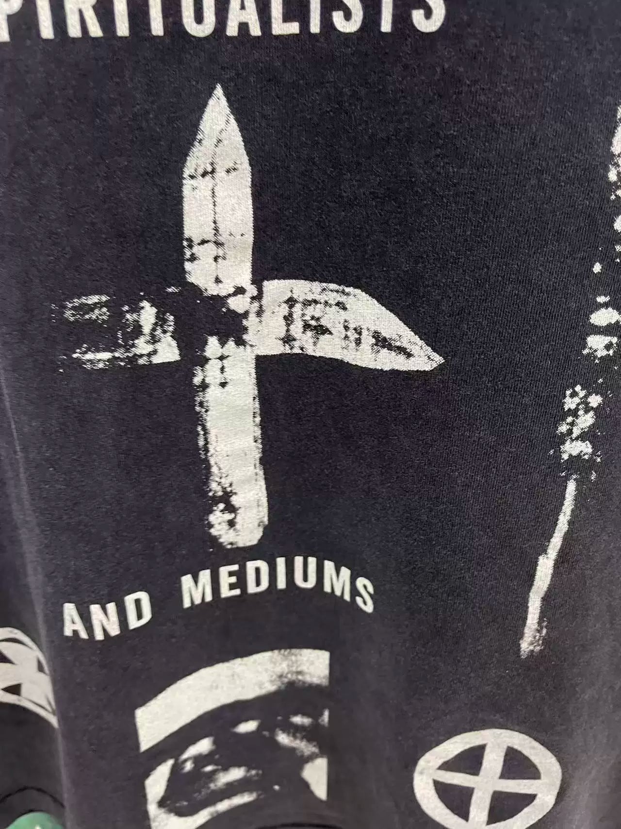 ERD melancholic  Streetwear Washed Black Portrait Printed Tee