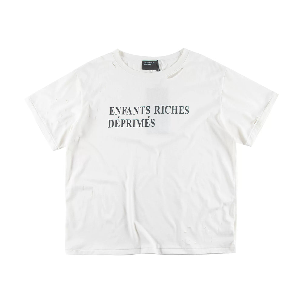 ERD melancholic Oversized Distressed Slogan Graphic Tee