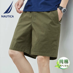 NAUTICA/Nordica Men's Shorts Summer New Business Casual Pants Men's Loose Fashion Pure Cotton Pentagram Pants (2)