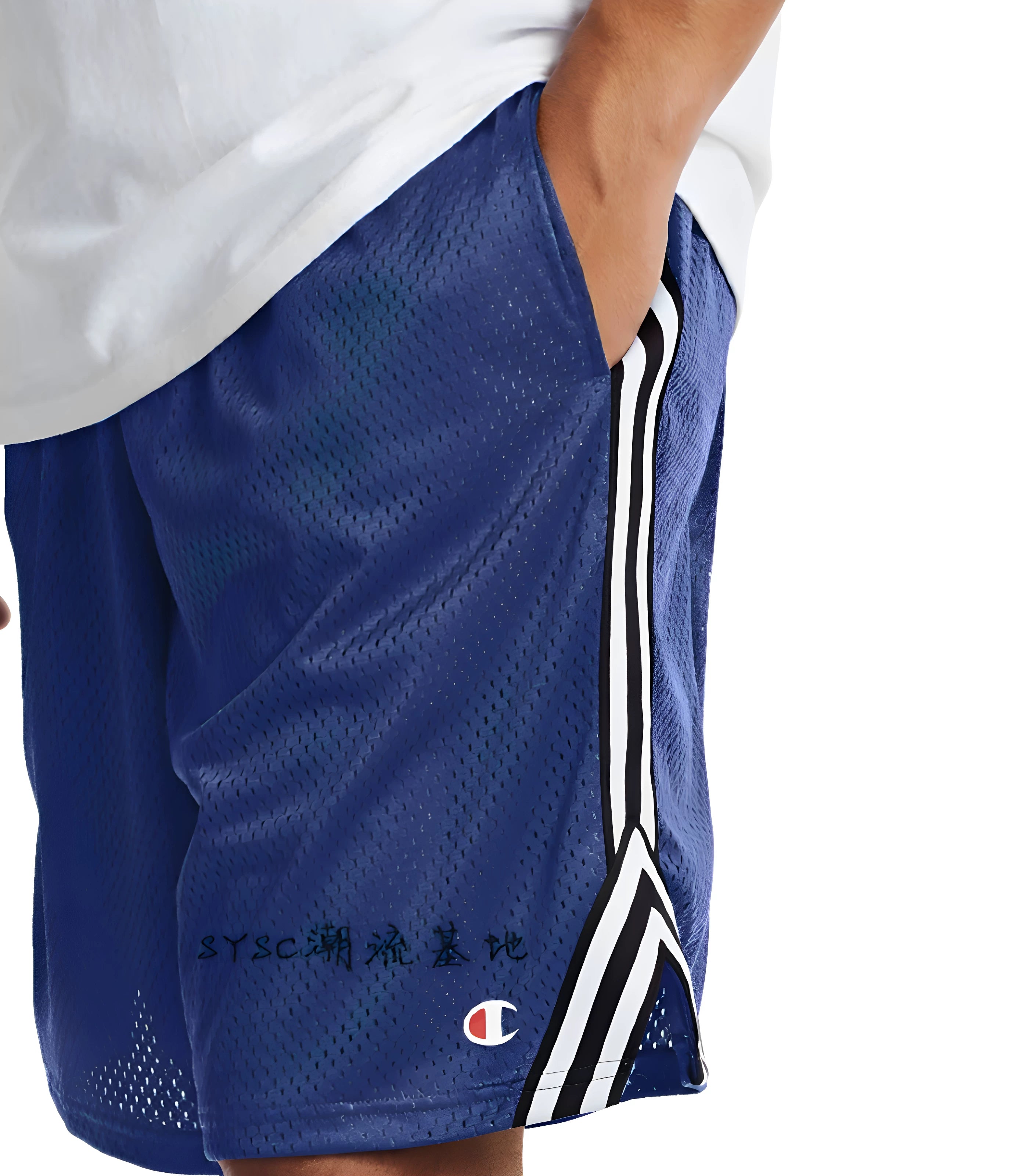 Champion Style Small C Logo Cotton Blend Shorts