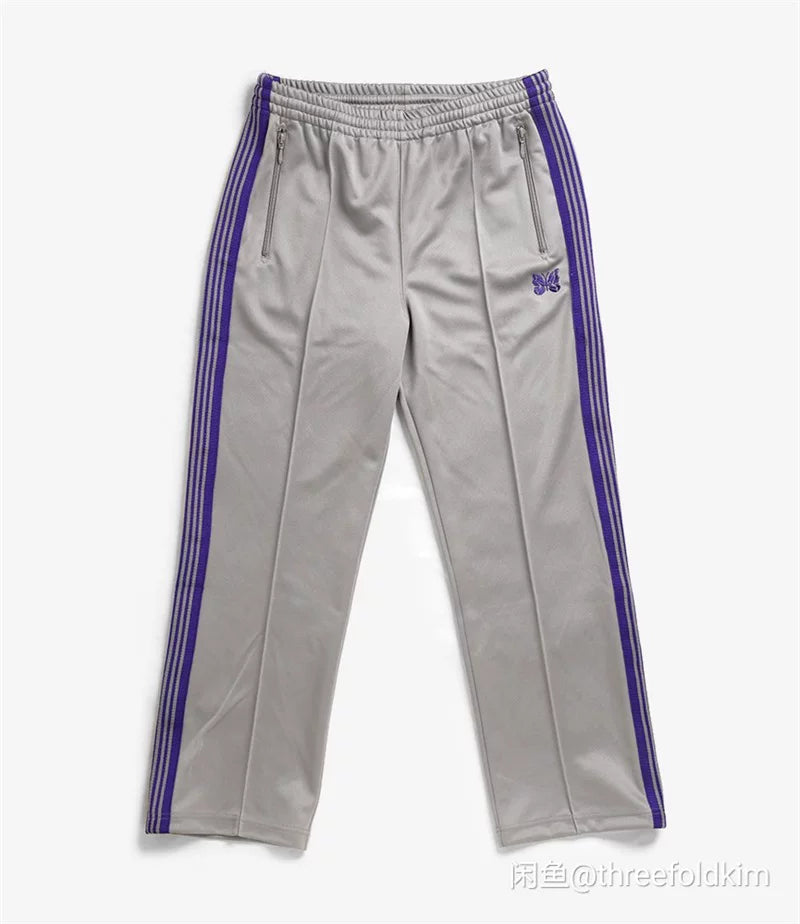 Needles Retro Side Stripe Butterfly Embroidery Casual Track Pants