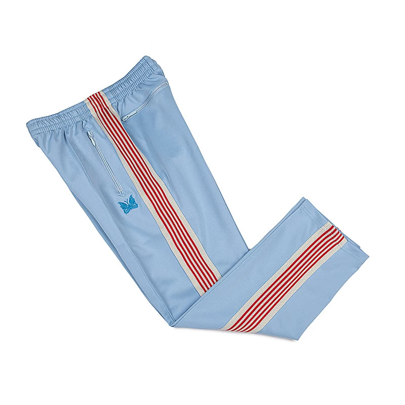 Needles Inspired Butterfly Embroidery Striped Straight Track Pants