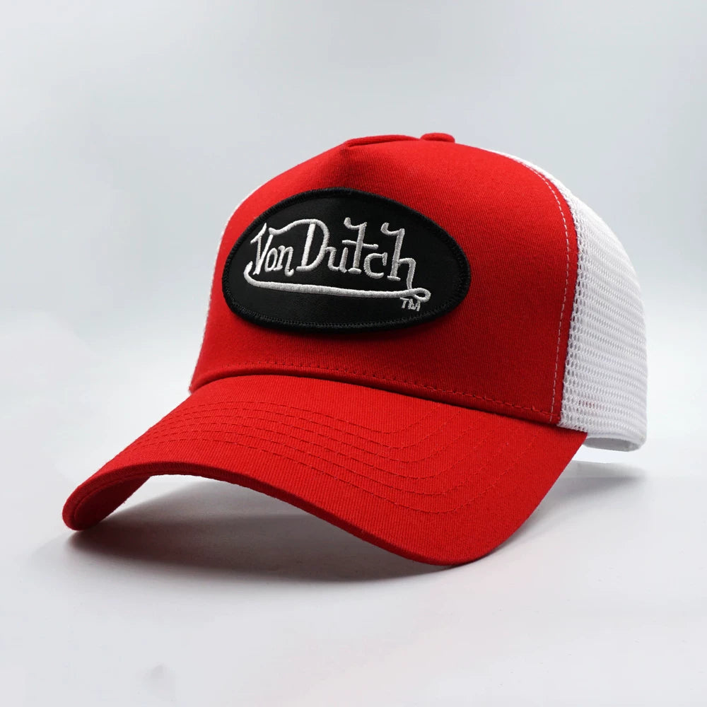Von Dutch American Retro Contrast Patchwork Baseball Cap