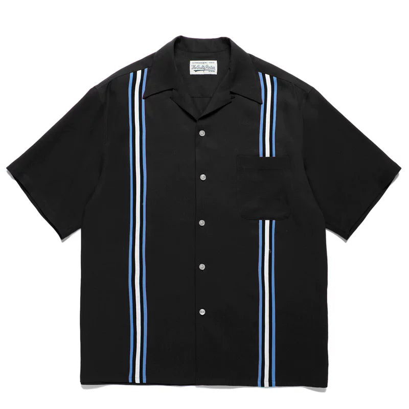 WACKO MARIA Check Stripe Rayon Hawaiian Shirt