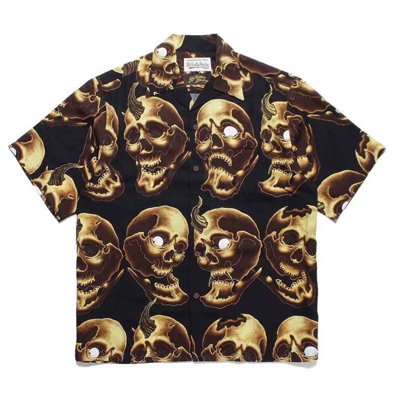 WACKO MARIA Inspired Hawaiian Cuban Collar Wolf Shirt