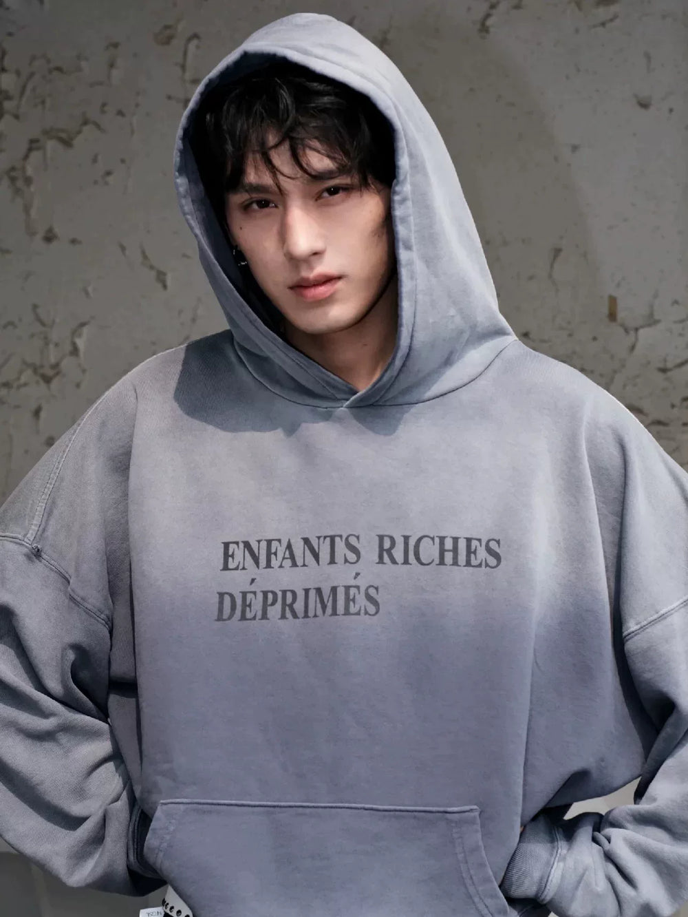ERD's melancholic second-generation Bai Jingting's gradient dyed casual hoodie, washed and worn hooded pullover sweatshirt