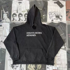 ERD melancholic Washed Fleece Oversized Graphic Hoodie