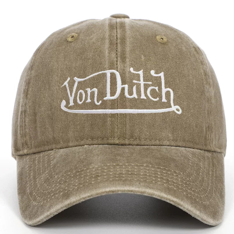 Von Dutch Retro Distressed Adjustable Sun Shield Hat