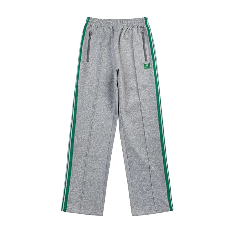 Needles Style Butterfly Embroidered Stripe Track Pants