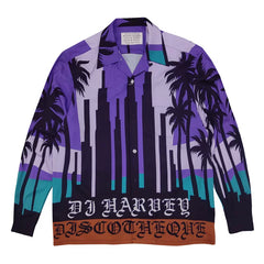 WACKO MARIA DJ Harvey Leopard Palm Tree Long Sleeve Shirt