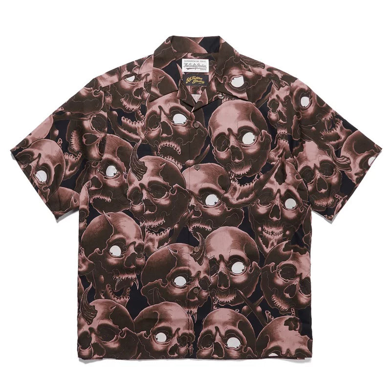 WACKO MARIA 56 Tattoo Studio Skull Hawaiian Shirt