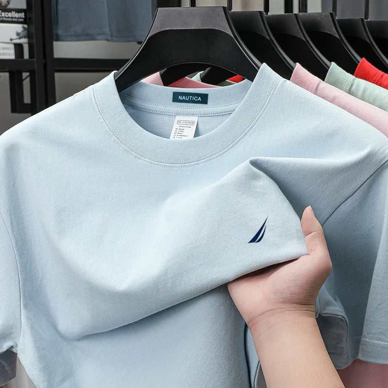 Nautica Style Heavyweight Cotton Casual Blank Tee