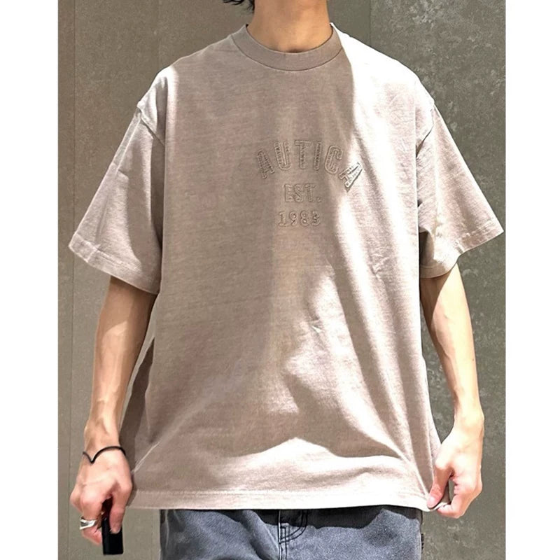 Nautica Style Vintage Wash Heavyweight Embroidery Tee