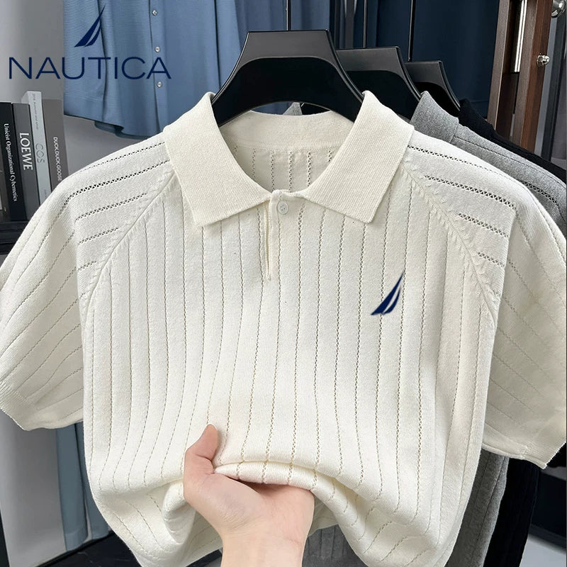 Nautica Style 260g Heavyweight Cotton Knit Polo