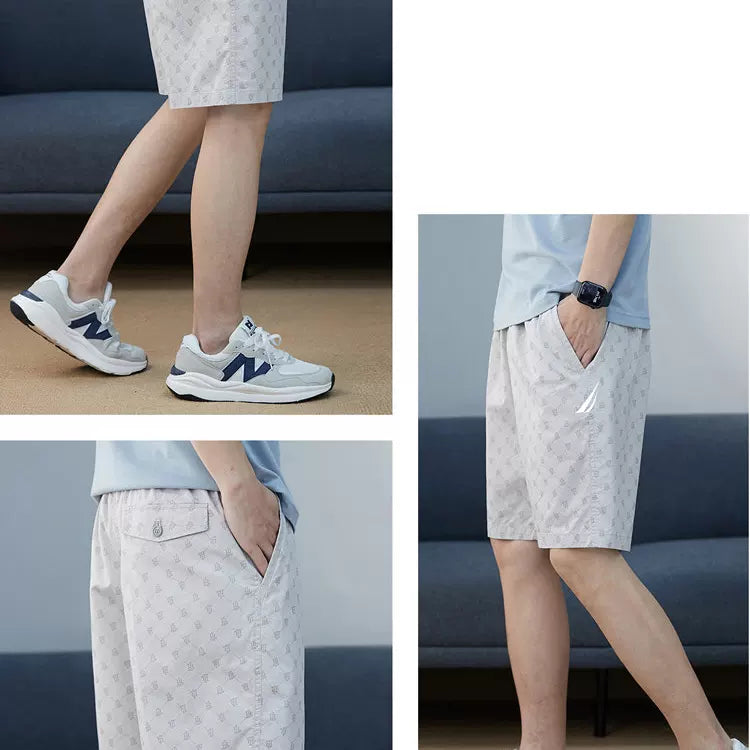 Nautica Style Premium Cotton Elastic Waist Casual Shorts