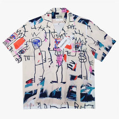 WACKO MARIA Basquiat Graphic Cuban Collar Shirt
