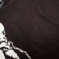 ERD Vintage Cartoon Print Crewneck Loose Knit Sweater