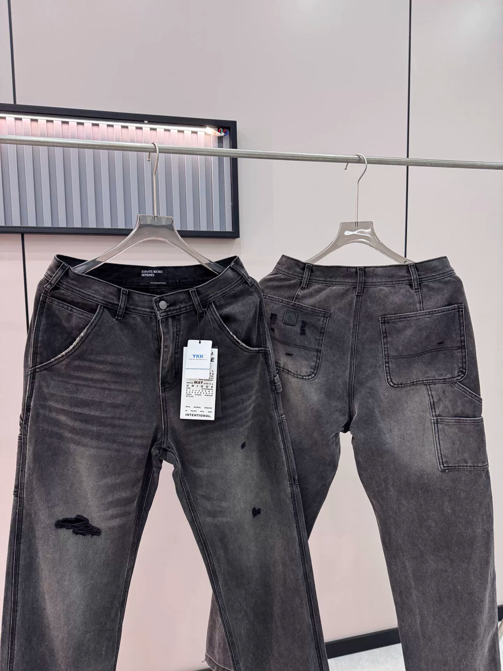 ERD melancholic rich second-generation High Street Distressed Straight Denim Pants