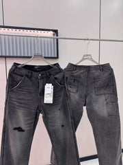 ERD melancholic rich second-generation High Street Distressed Straight Denim Pants
