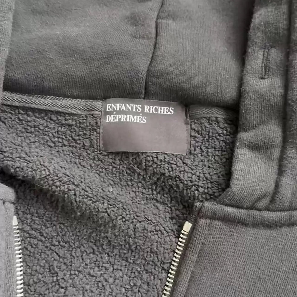 ERD Vintage Washed Black Oversized Zip Up Hoodie