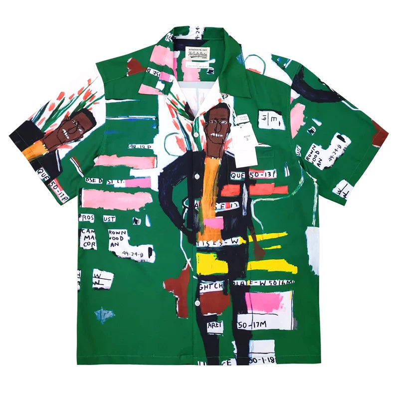 WACKO MARIA Basquiat Graphic Cuban Collar Shirt