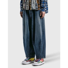 Needles Style Heavyweight Washed Wide Leg Denim Jeans
