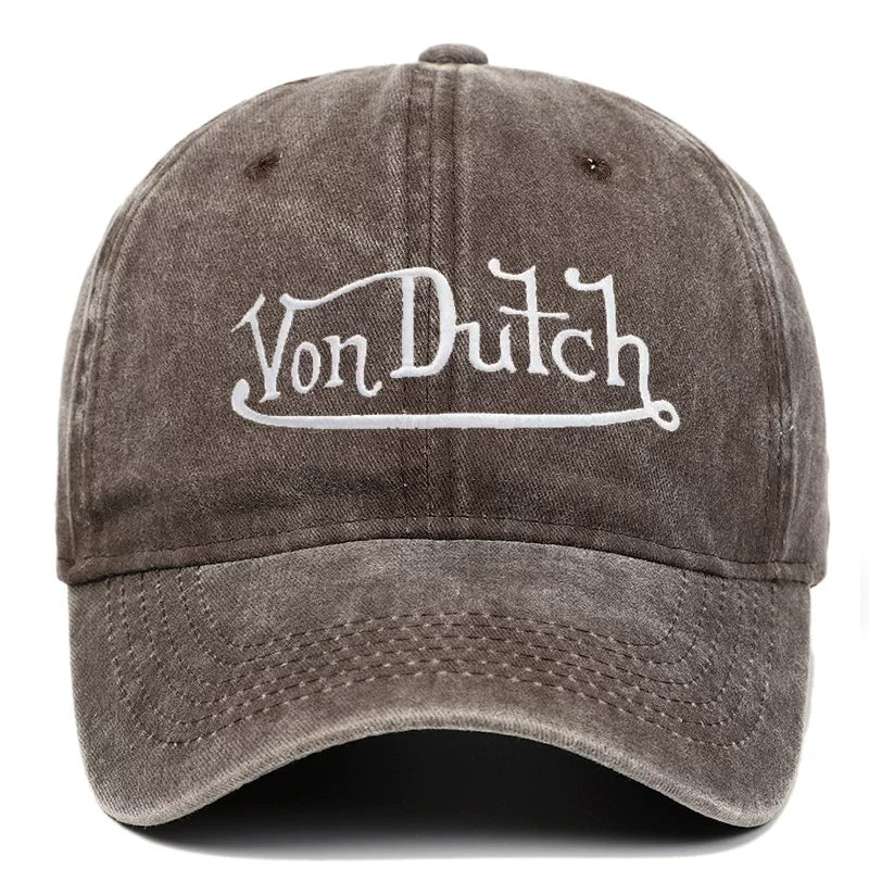 Von Dutch Retro Distressed Adjustable Sun Shield Hat