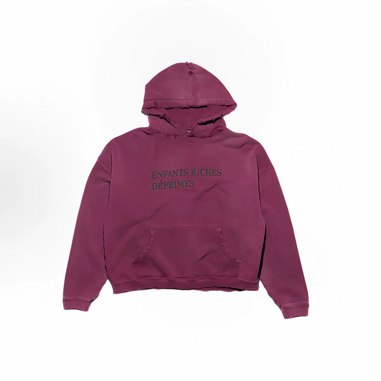 ERD's melancholic wealthy second-generation Vintage Washed Dark Red Hoodie