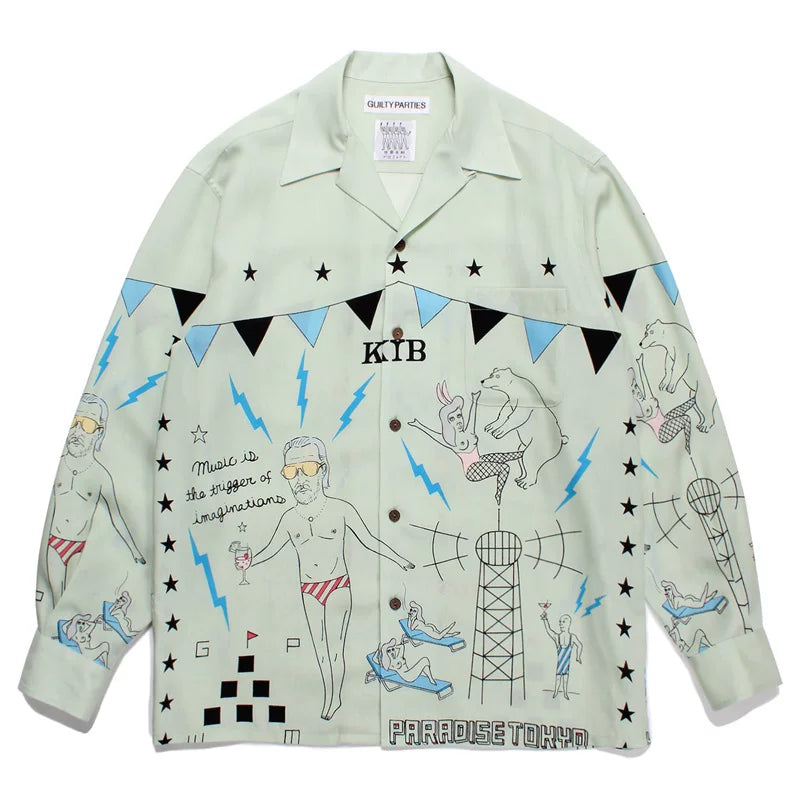 WACKO MARIA World Peace Long Sleeve Rayon Shirt