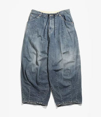 Needles Style Heavyweight Washed Wide Leg Denim Jeans