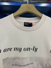 ERD's melancholic second-generation Vintage Mud White Slogan T-Shirt