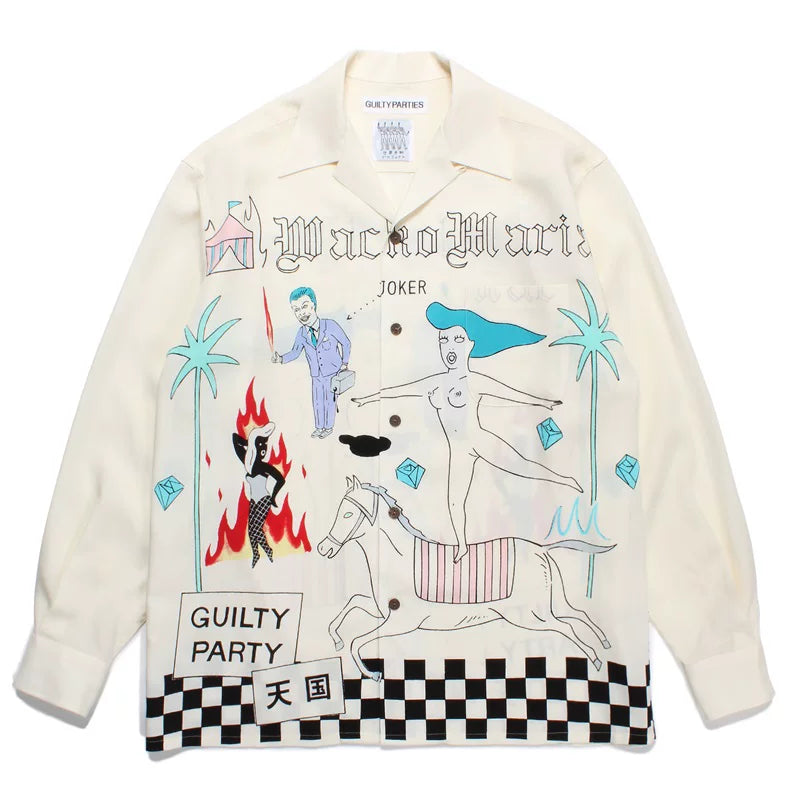 WACKO MARIA World Peace Long Sleeve Rayon Shirt